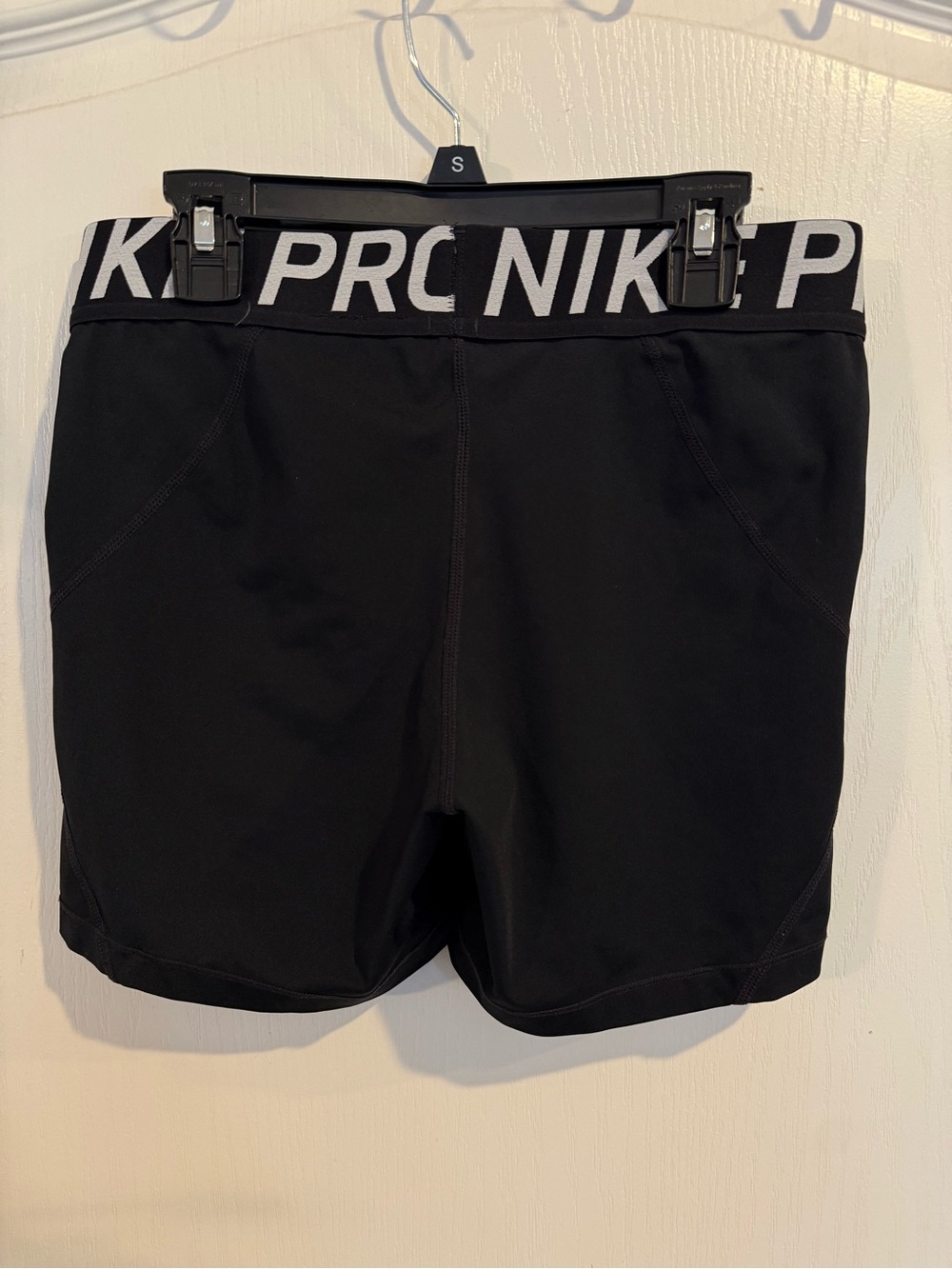 Nike Pro Women’s black active gym Compression Biker Shorts size large Dri-fit - Picture 3 of 6
